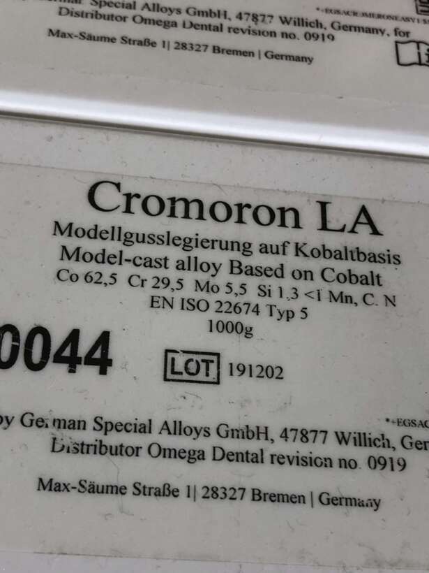 CROMORON LA= Стоматологічний сплав (метал) та КЛАМЕРНИЙ ДРІТ NaviStom