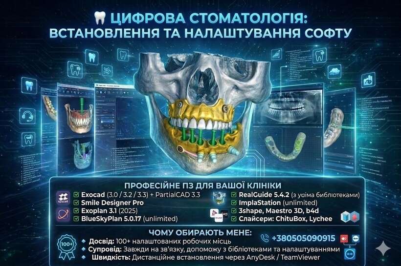 ExoCad 3.3 3.2 3.0/ Real Guide 5.4.2 CAD+ /Implant Station/ Blender for Dental NaviStom