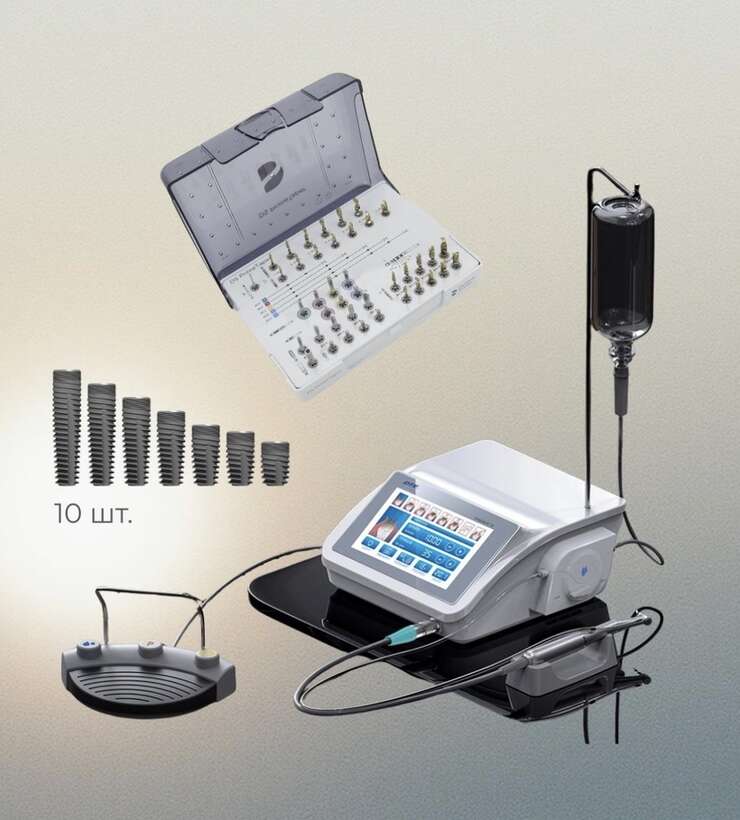 Комплект Implant * Plus LED + 10 Prime Taper EV + Хірург. Набір/IMPLANT AIR + 20 імплантів 4300€ NaviStom