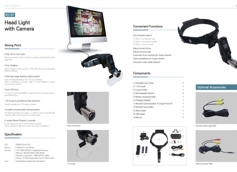 Корейський налобний ліхтар з відеокамерою Kscope Ks-07 NaviStom