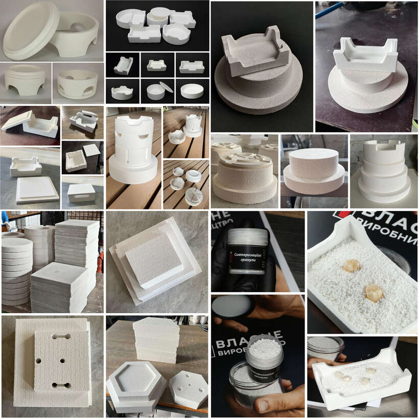 Лотки/контейнери для синтеризації циркону,гранули,столики,деталі з керам волокна,тиглі Fornax,Bego NaviStom