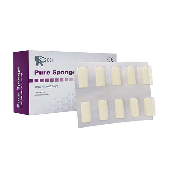 Pure Sponge 10*20, 100% колагенова губка, виготовлена з бичачого колагену Тип 1 NaviStom