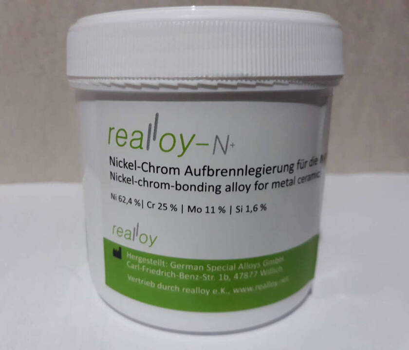 REALLOY N+ Сплав без содержания бериллия на основе Ni и Cr для применения с керамикой. Продажа оптом NaviStom