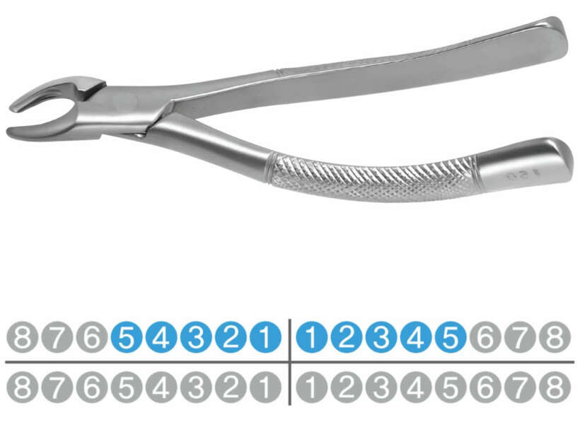 Щипці FX150 для виладення верхніх передніх зубів та премолярів 5-1 1-5, тип Hu-Friedy NaviStom