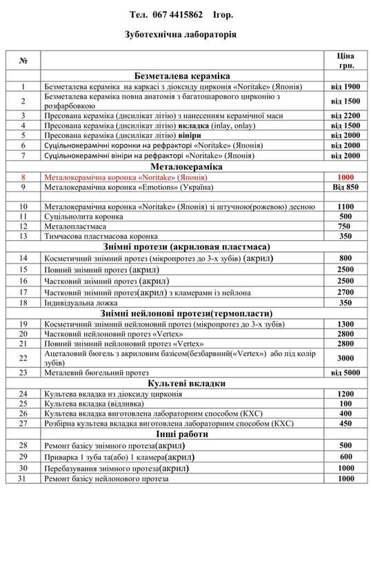 Зубний технік, великий досвід роботи. NaviStom